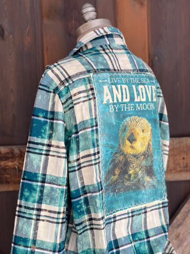 SEA OTTER Art Flannel- Distressed Siesta key Plaid